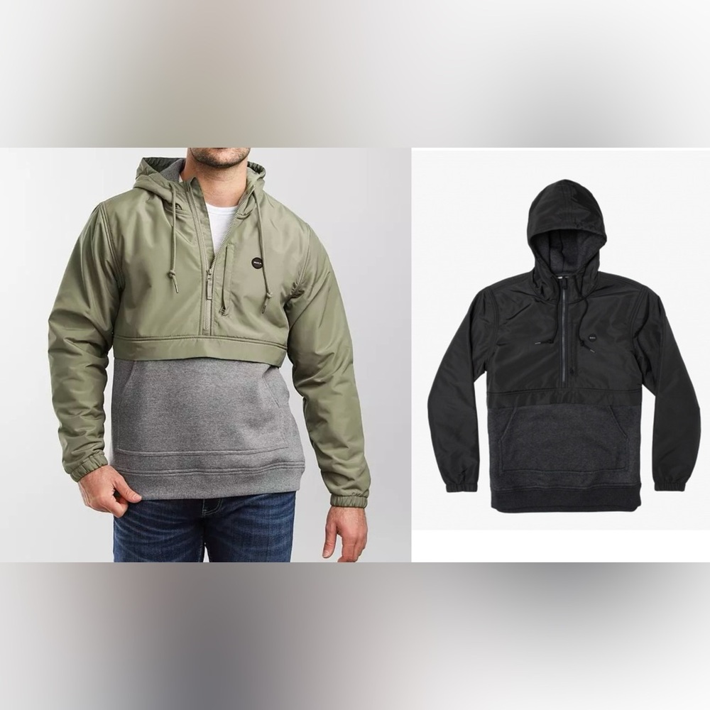 NWT RVCA Men’s Cascade Fleece Anorak Jacket